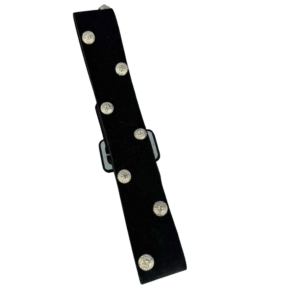 Vintage The Limited Rhinestone‎ Belt Velvet Womens Size Large Hollywood Glam